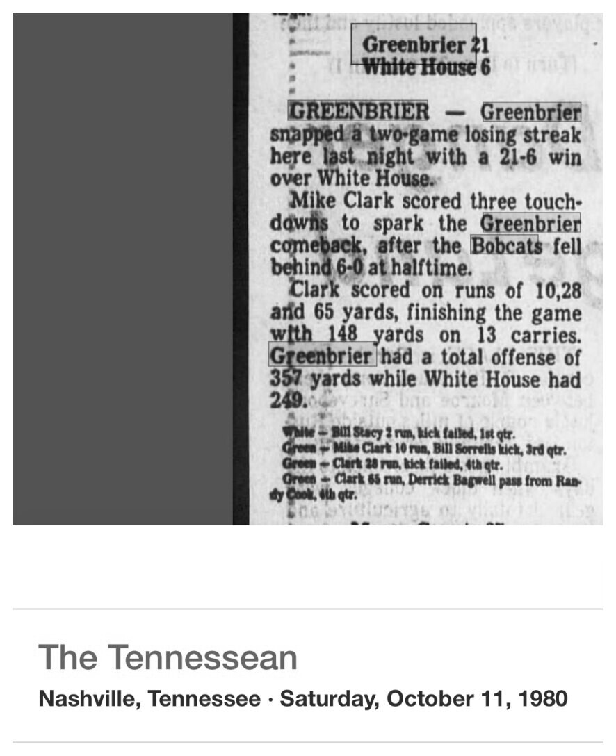 1980 Greenbrier newspaper clipping, supplied collection page 7