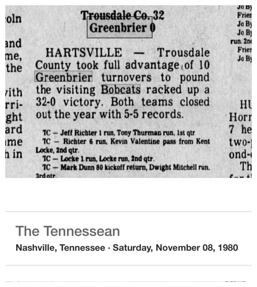 1980 Greenbrier newspaper clipping, supplied collection page 15