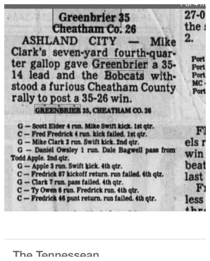 1981 Greenbrier newspaper clipping, supplied collection page 28