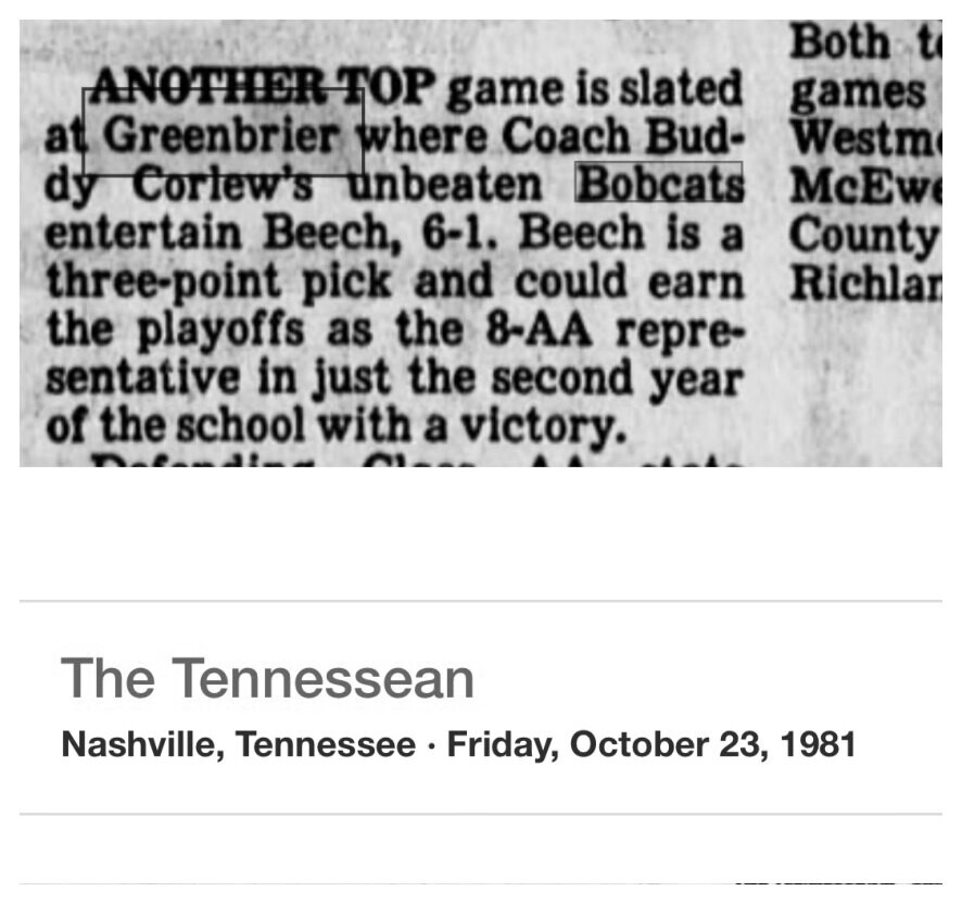 1981 Greenbrier newspaper clipping, supplied collection page 35