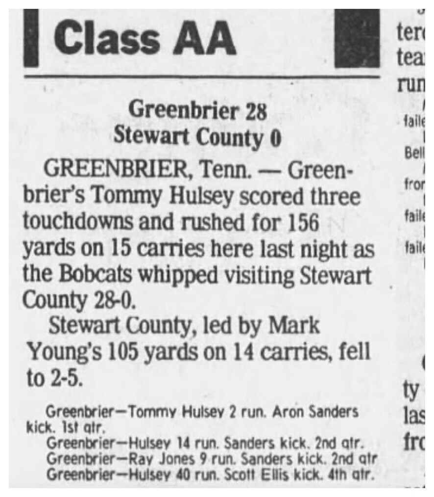 1985 Greenbrier newspaper clipping, supplied collection page 89