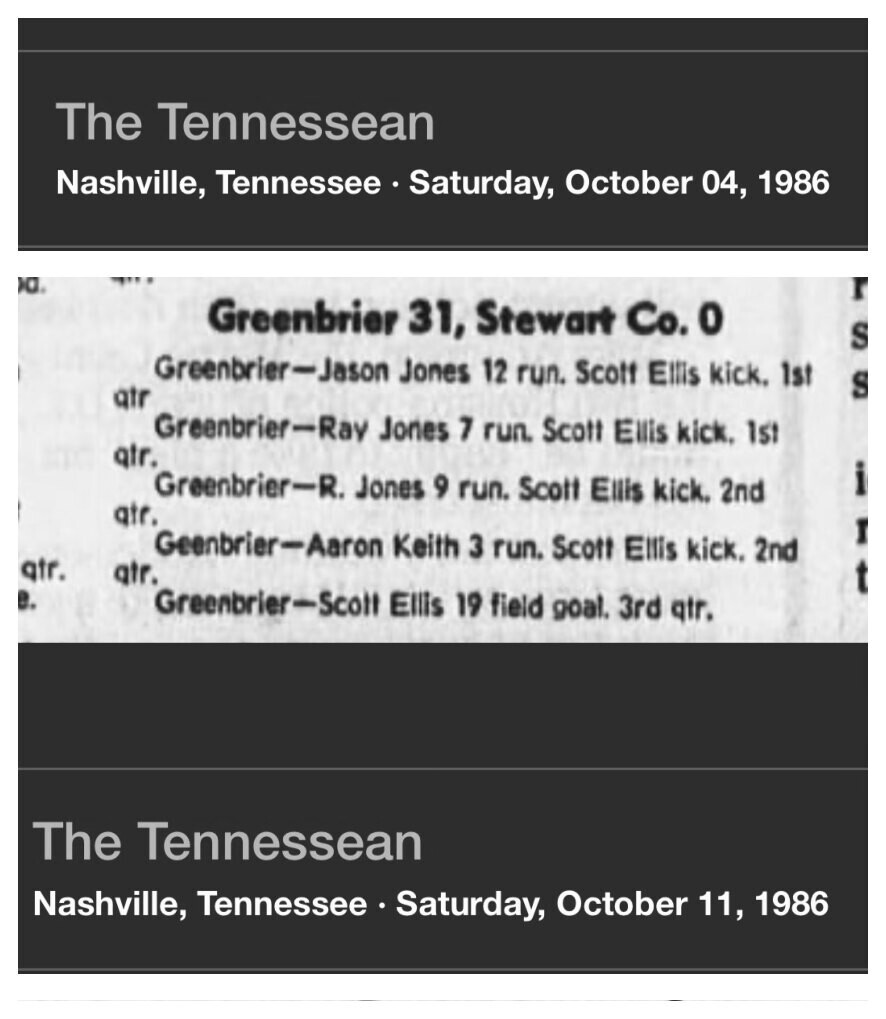1986 Greenbrier newspaper clipping, supplied collection page 100