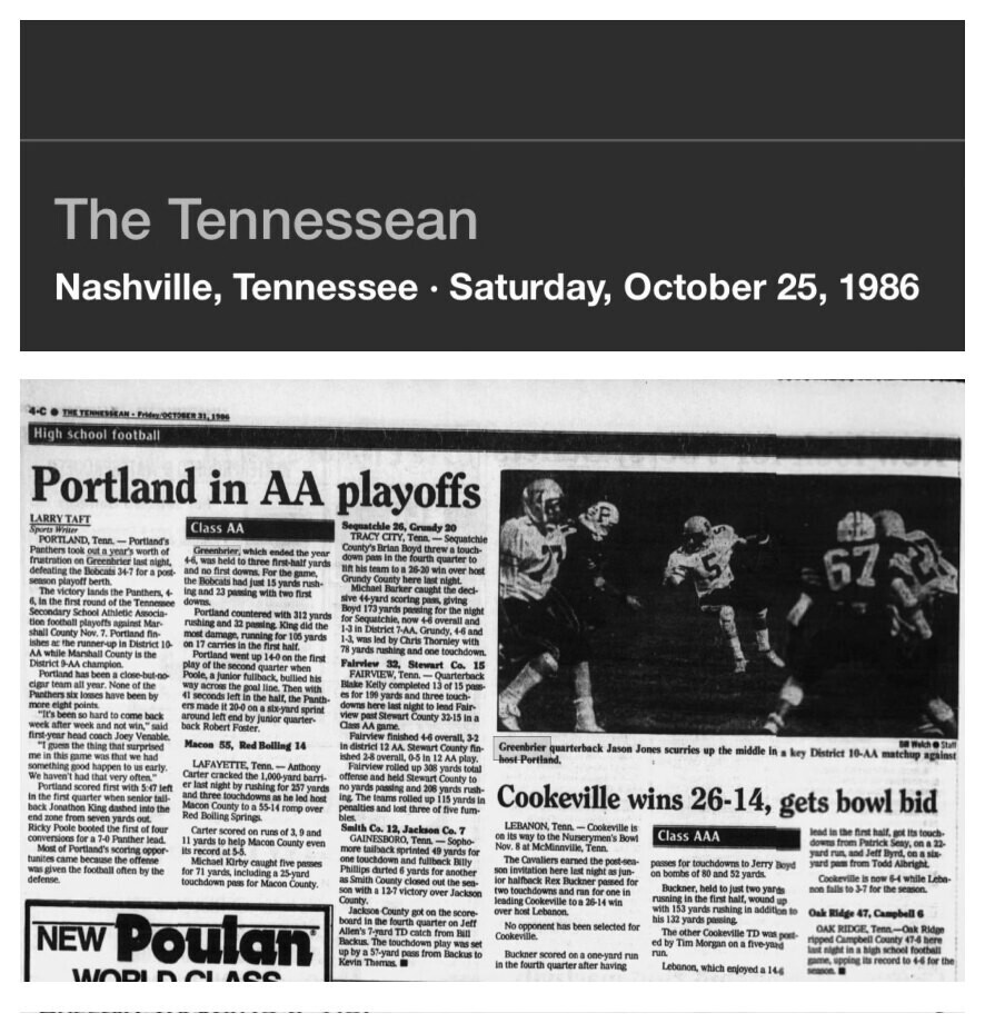 1986 Greenbrier newspaper clipping, supplied collection page 103