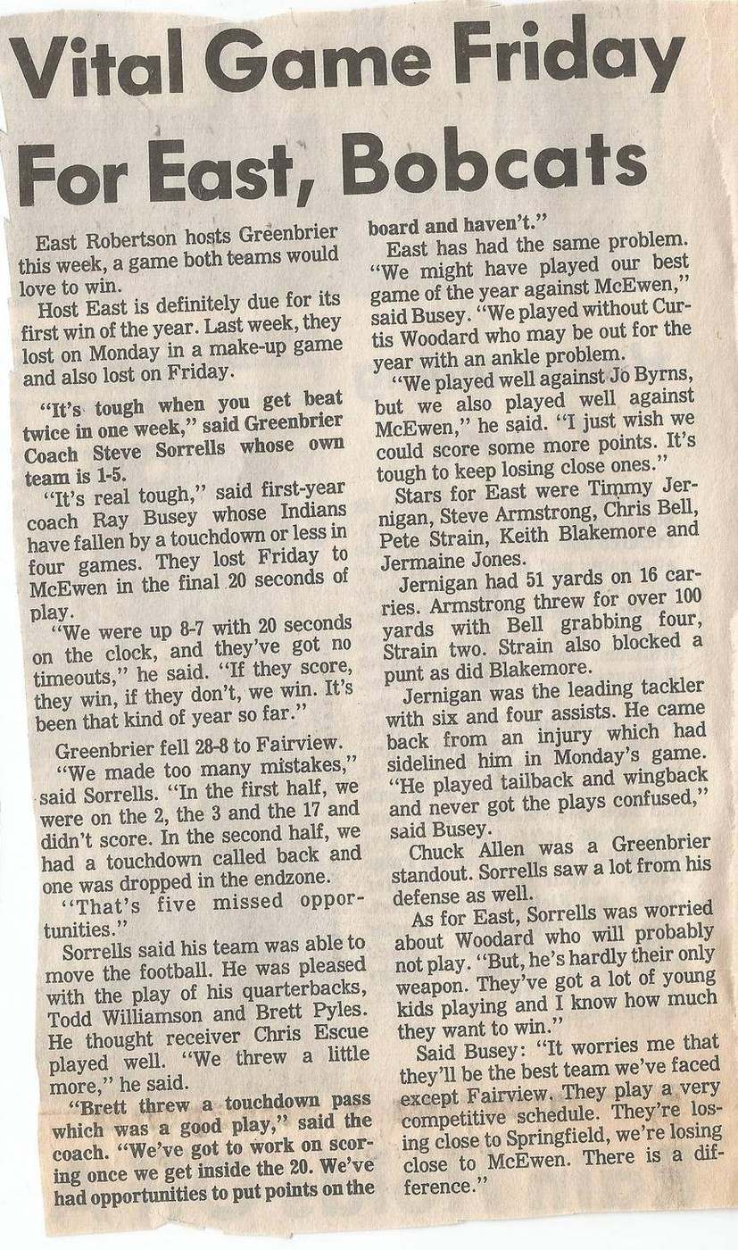 1989 East Robertson Greenbrier preview