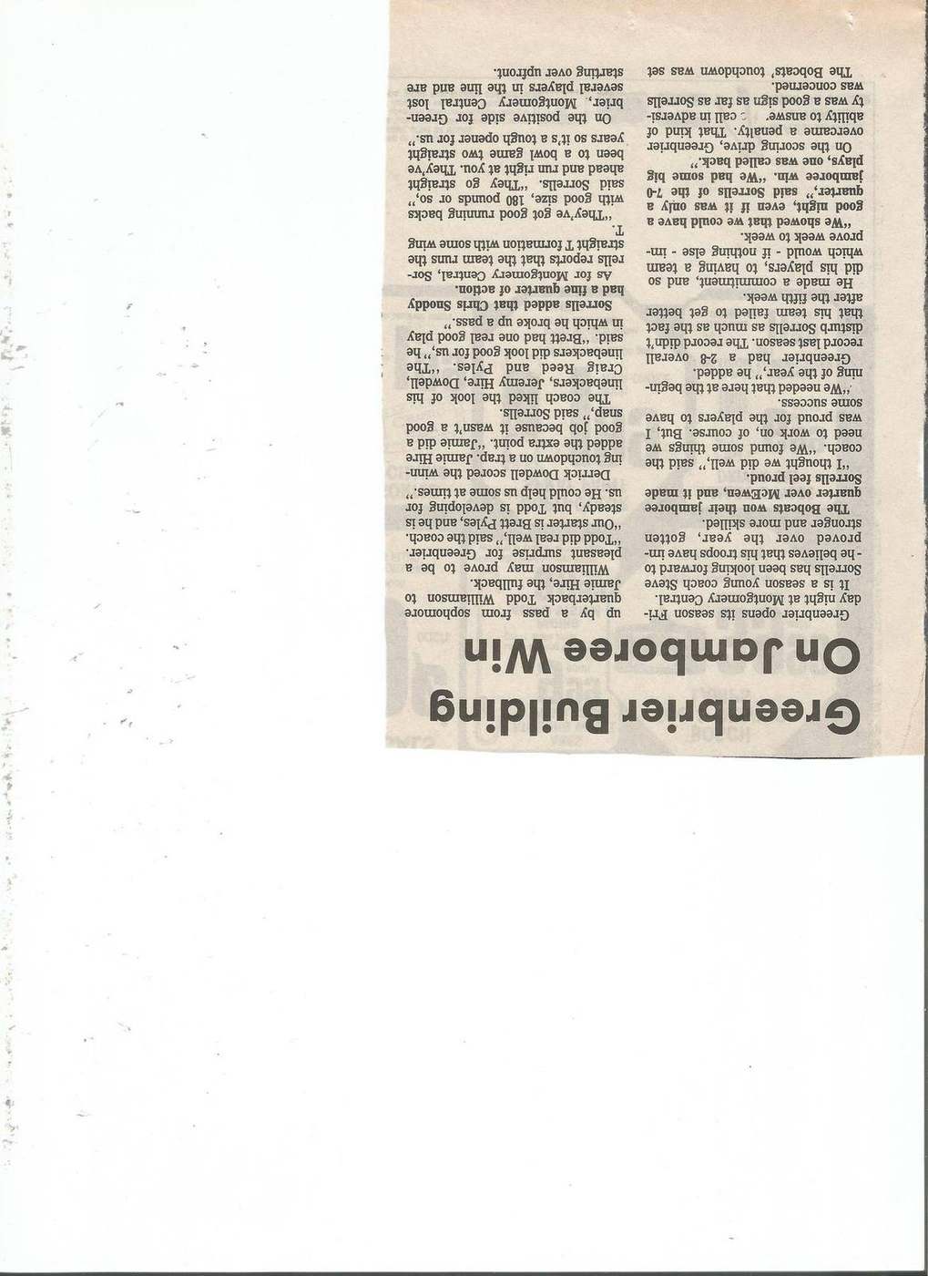 1989 Greenbrier building on jamboree win article