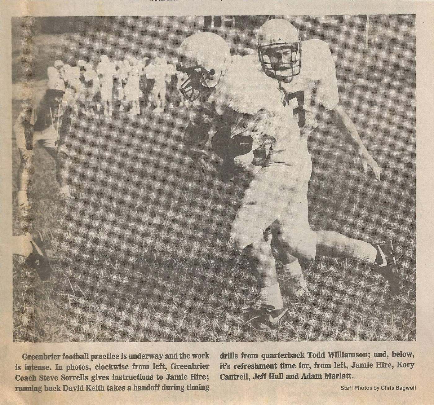 1989 Greenbrier football practice