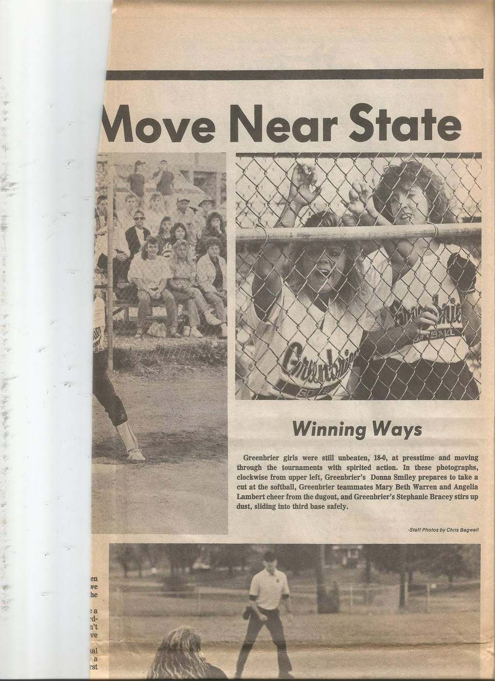 1989 Greenbrier softball Move Near State page