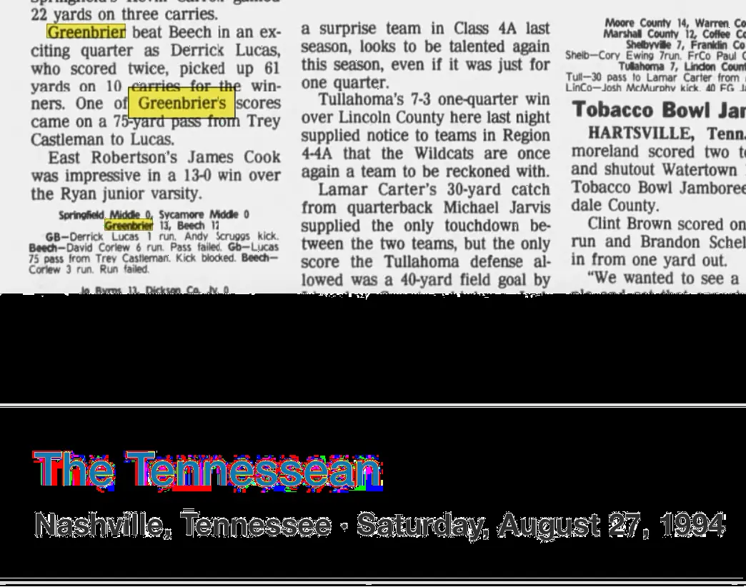 Robertson County Jamboree newspaper scan