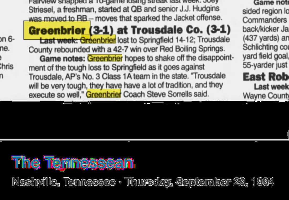 Trousdale County preview newspaper scan