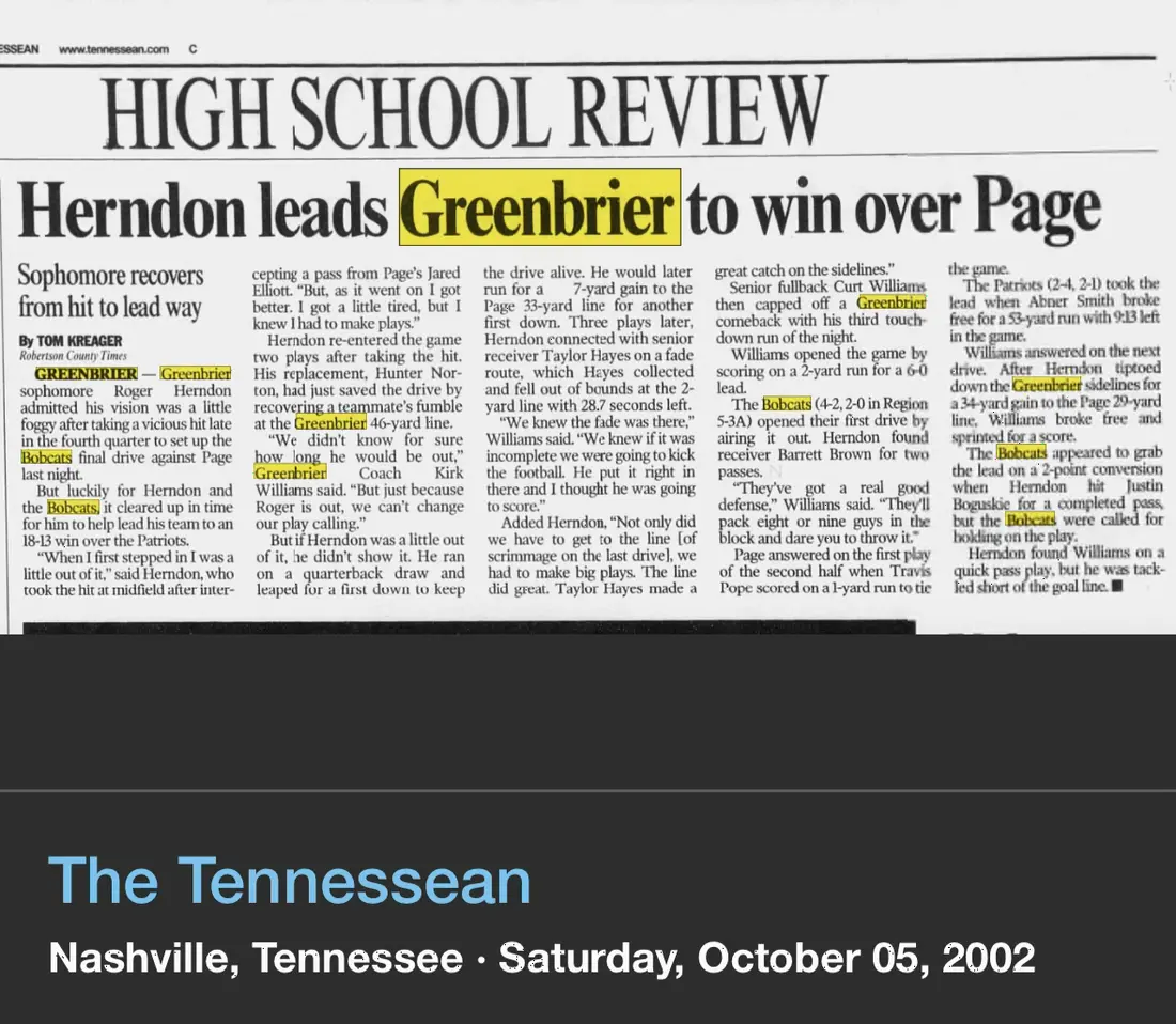 Herndon leads comeback over Page newspaper scan