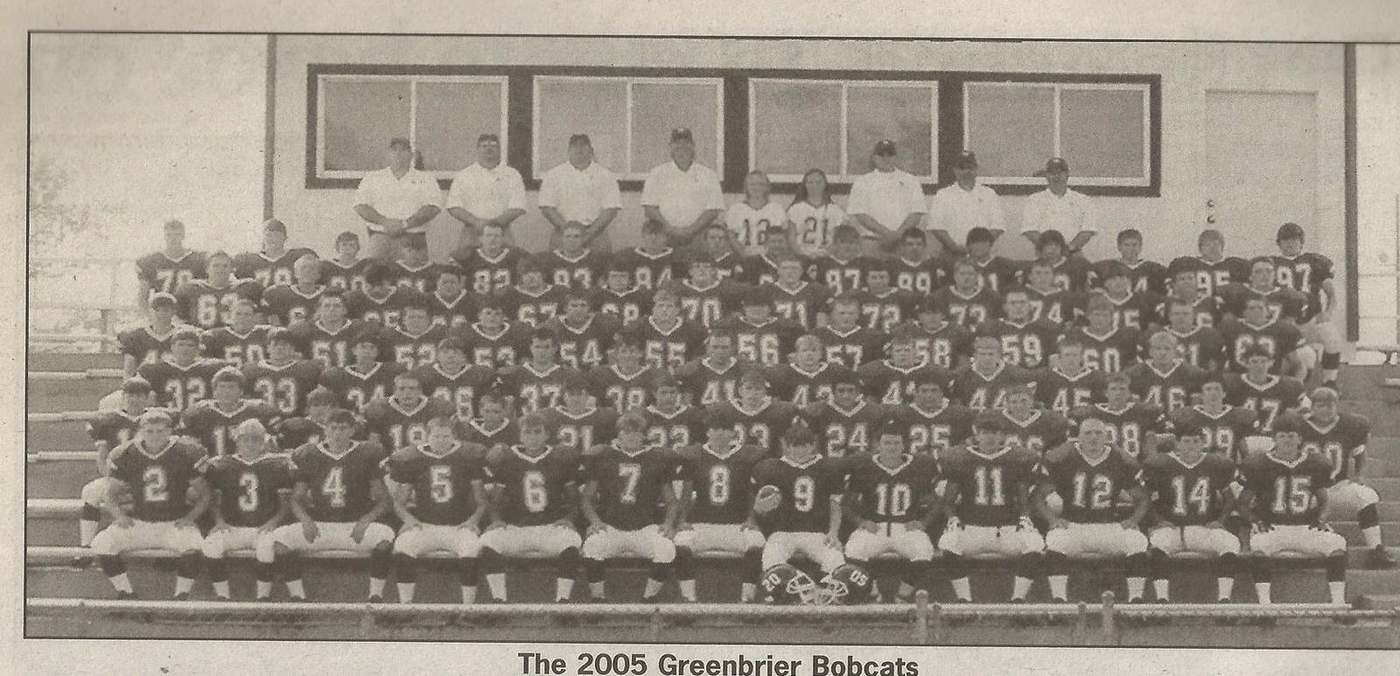 2005 Greenbrier football team photograph