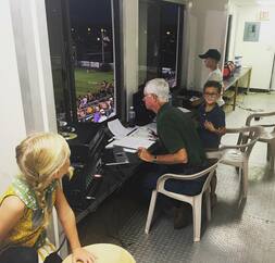 Press-box photograph published alongside Butch Savage’s announcing biography