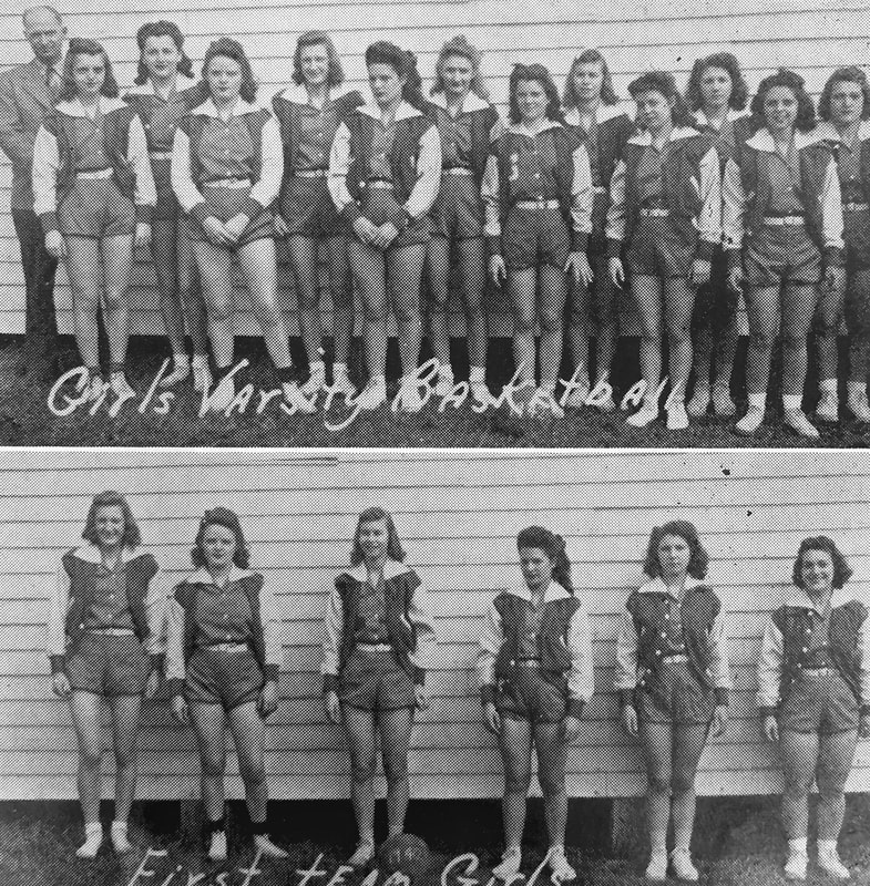 Historic Greenbrier girls varsity basketball and first-team group photographs