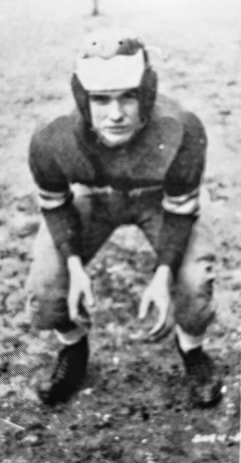 Joe Suter posed in a football uniform