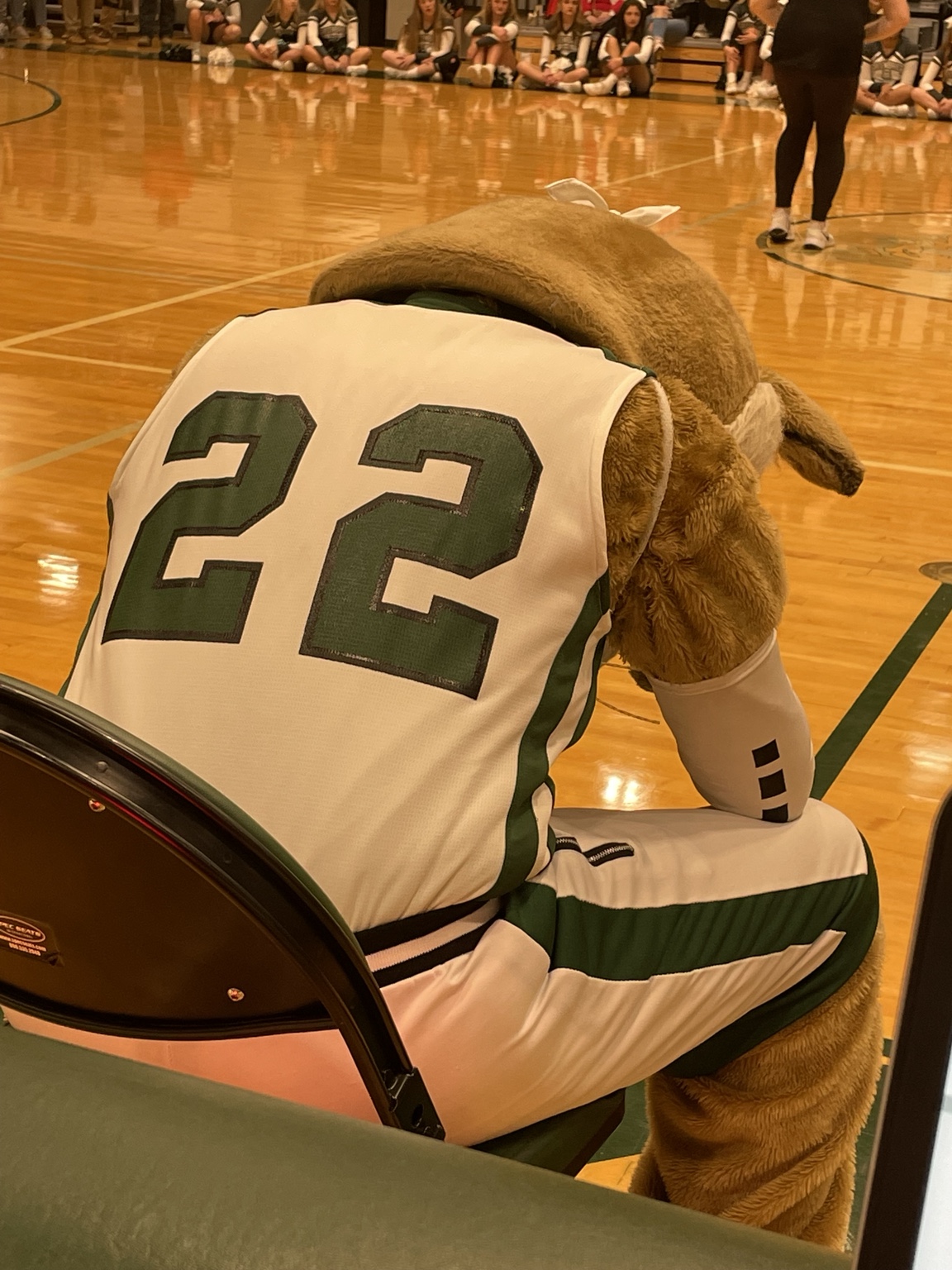 Bobby courtside in the number 22 uniform.
