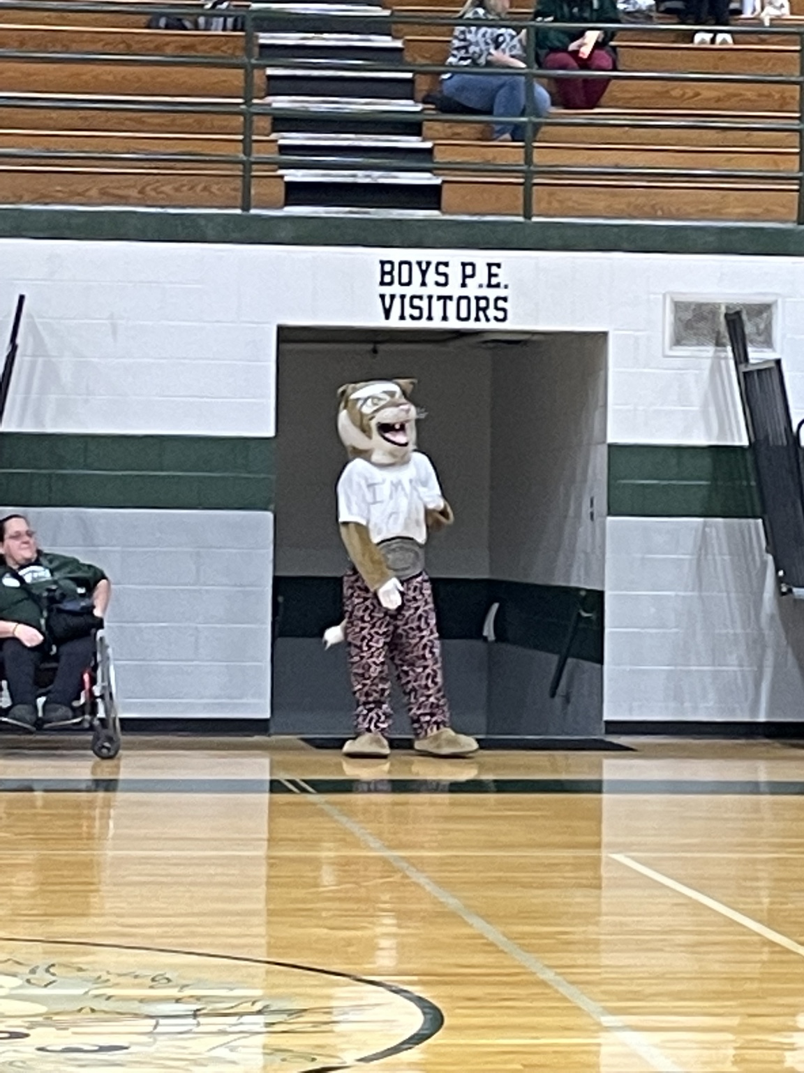 A wrestling-inspired entrance in the Greenbrier gym.