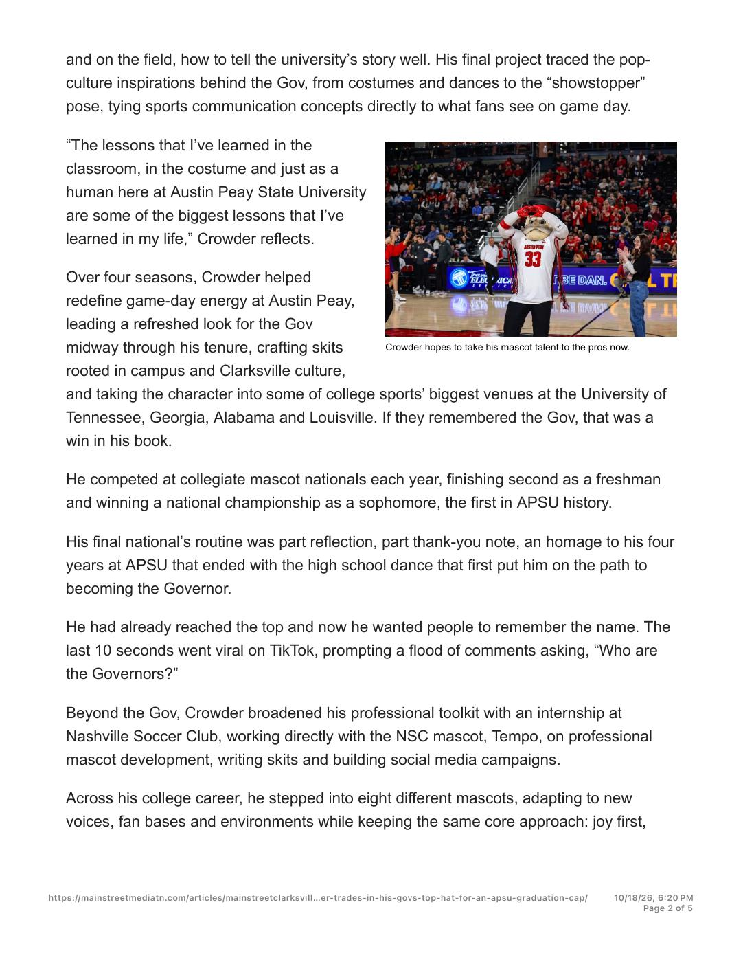 Main Street Clarksville article, May 13, 2026, page 2